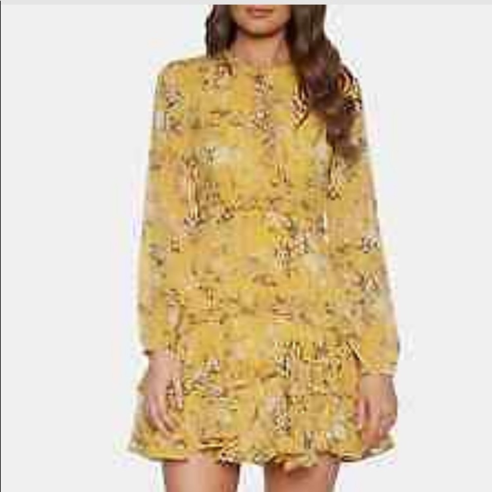 Bardot yellow floral dress size 6
